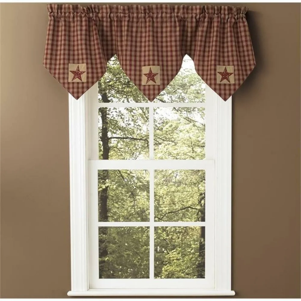 Sturbridge Patch Valance Triple Point Wine 60x20”